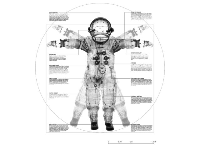 Uomo Vitruviano 2.0, space. Made in, 2018