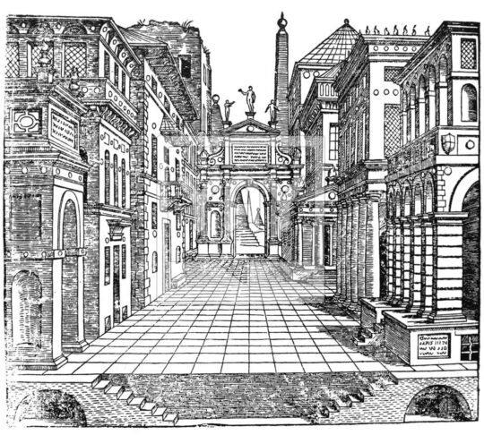 Tragic Stage. Sebastiano Serlio, 1545